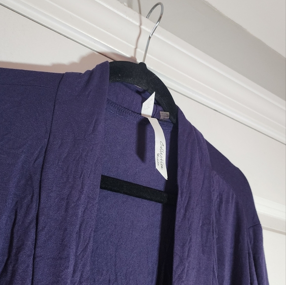NY Collection Purple Blue Open Front Cardigan Sweater 1X - Picture 2 of 5